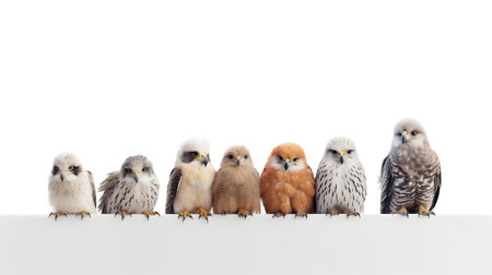 Photo of a Bird of prey on white backgroundの素材