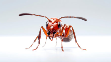 red ant isolated on a white background. macro. close-upの素材