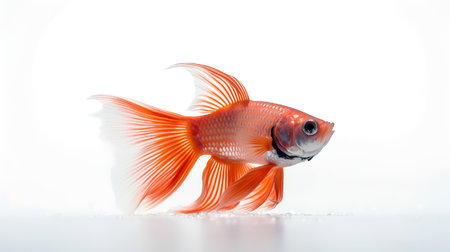 Photo of a Betta Fish on white backgroundの素材