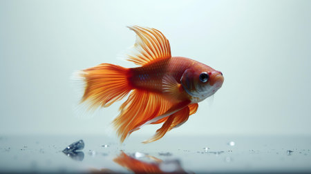 Photo of a Betta Fish on white backgroundの素材