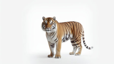 Photo of a tiger on white backgroundの素材