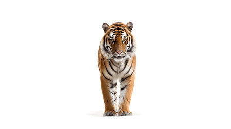 Photo of a tiger on white backgroundの素材