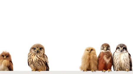 Photo of a Bird of prey on white backgroundの素材