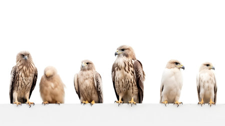 Photo of a Bird of prey on white backgroundの素材