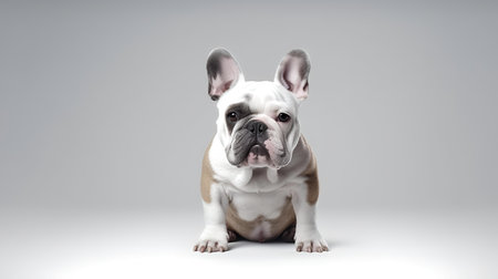 Photo of a Bulldog on white backgroundの素材