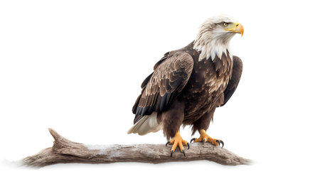 Photo of a Bald eagle on white backgroundの素材