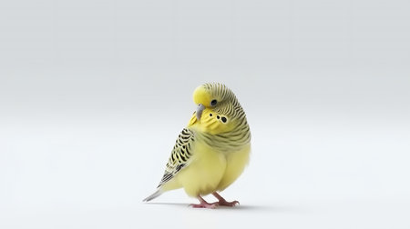 Photo of a Budgie bird on white backgroundの素材