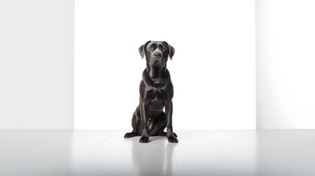Photo of a cane corso on white backgroundの素材
