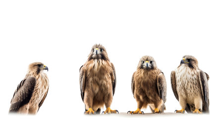 Photo of a Bird of prey on white backgroundの素材