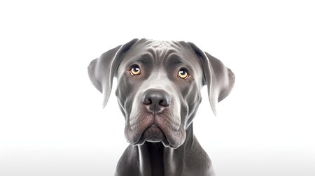 Photo of a cane corso on white backgroundの素材