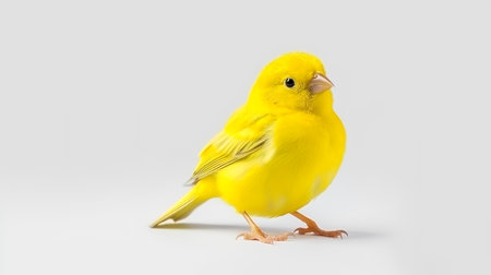 Photo of a canary bird on white backgroundの素材