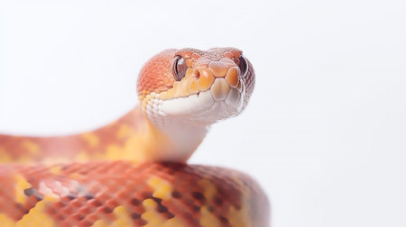 Photo of a corn snake on white backgroundの素材