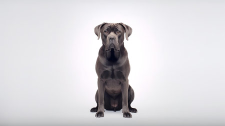 Photo of a cane corso on white backgroundの素材