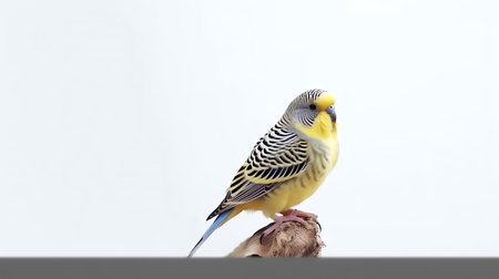 Photo of a Budgie bird on white backgroundの素材