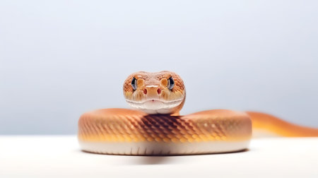Photo of a corn snake on white backgroundの素材
