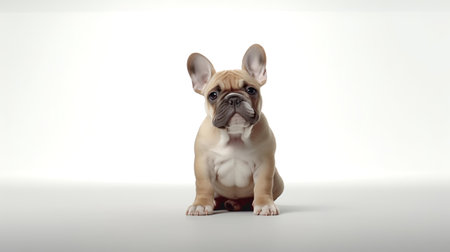 Photo of a Bulldog on white backgroundの素材