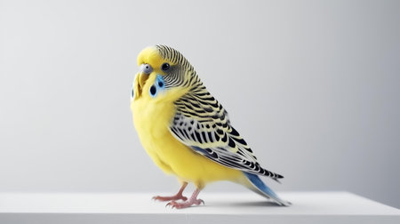 Photo of a Budgie bird on white backgroundの素材