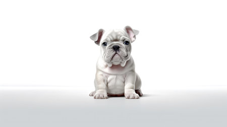 Photo of a Bulldog on white backgroundの素材