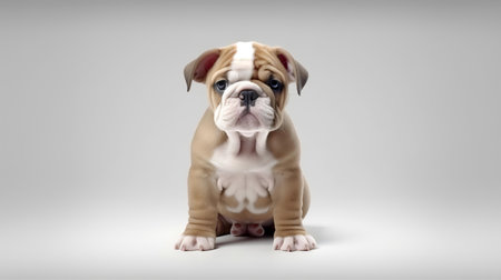 Photo of a Bulldog on white backgroundの素材
