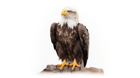 Photo of a Bald eagle on white backgroundの素材