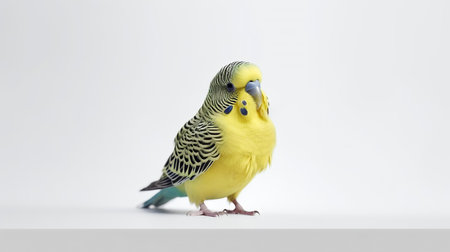 Photo of a Budgie bird on white backgroundの素材