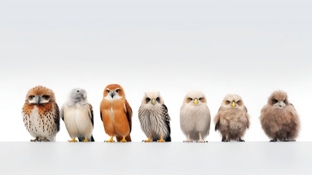 Photo of a Bird of prey on white backgroundの素材