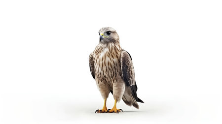 Photo of a Bird of prey on white backgroundの素材