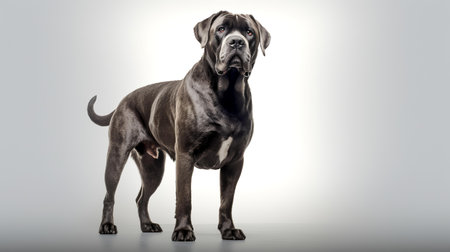 Photo of a cane corso on white backgroundの素材