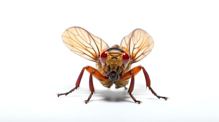 Photo of a cicada on white backgroundの素材