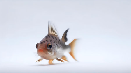Photo of a corydoras catfish on white backgroundの素材
