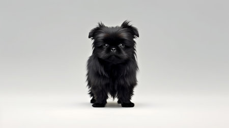 Photo of a Affenpinscher dog on white backgroundの素材