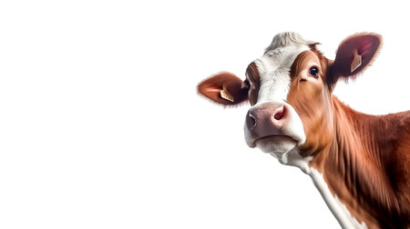 Photo of a cow on white backgroundの素材
