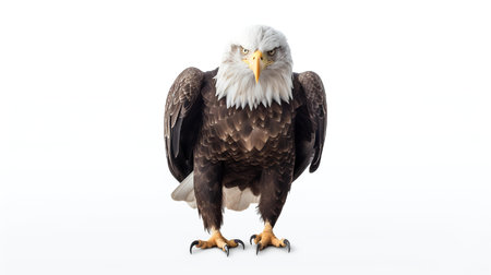Photo of a Bald eagle on white backgroundの素材