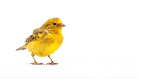 Photo of a canary bird on white backgroundの素材