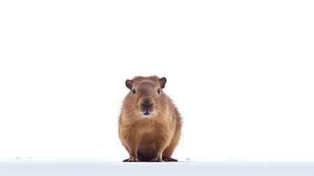 Photo of a capybara on white backgroundの素材