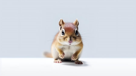 Photo of a chipmunk on white backgroundの素材