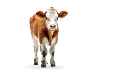 Photo of a cow on white backgroundの素材