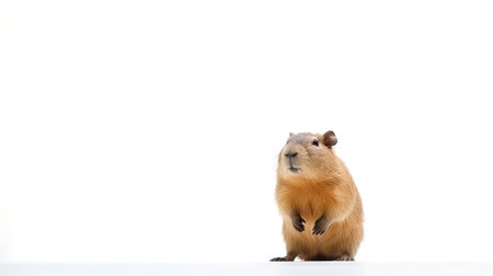 Photo of a capybara on white backgroundの素材