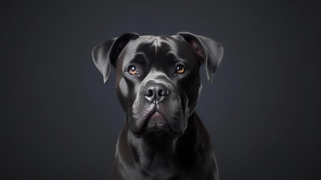 Photo of a cane corso on white backgroundの素材