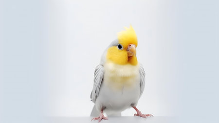 Photo of a cockatiel bird on white backgroundの素材