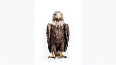 Photo of a Bald eagle on white backgroundの素材