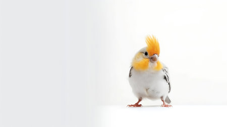 Photo of a cockatiel bird on white backgroundの素材
