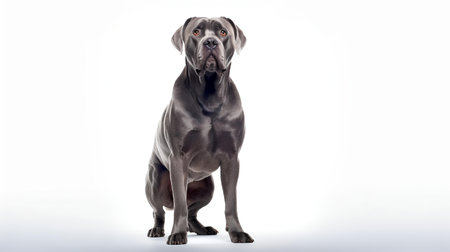 Photo of a cane corso on white backgroundの素材