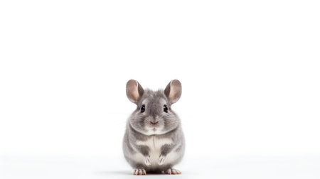Photo of a chinchilla on white backgroundの素材