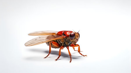 Photo of a cicada on white backgroundの素材