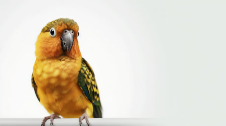 Photo of a conure bird on white backgroundの素材