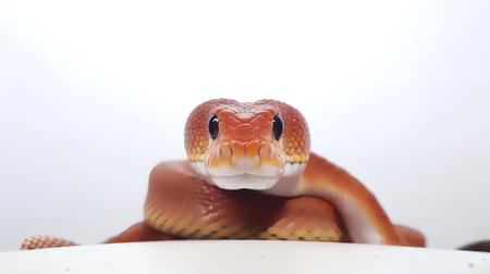 Photo of a corn snake on white backgroundの素材