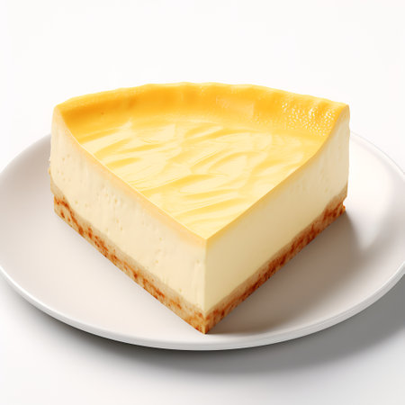 Cheesecake on plate isolated on white backgroundの素材