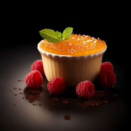 CrÃ¨me BrÃ»lÃ©e isolated on white backgroundの素材