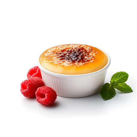 CrÃ¨me BrÃ»lÃ©e isolated on white backgroundの素材